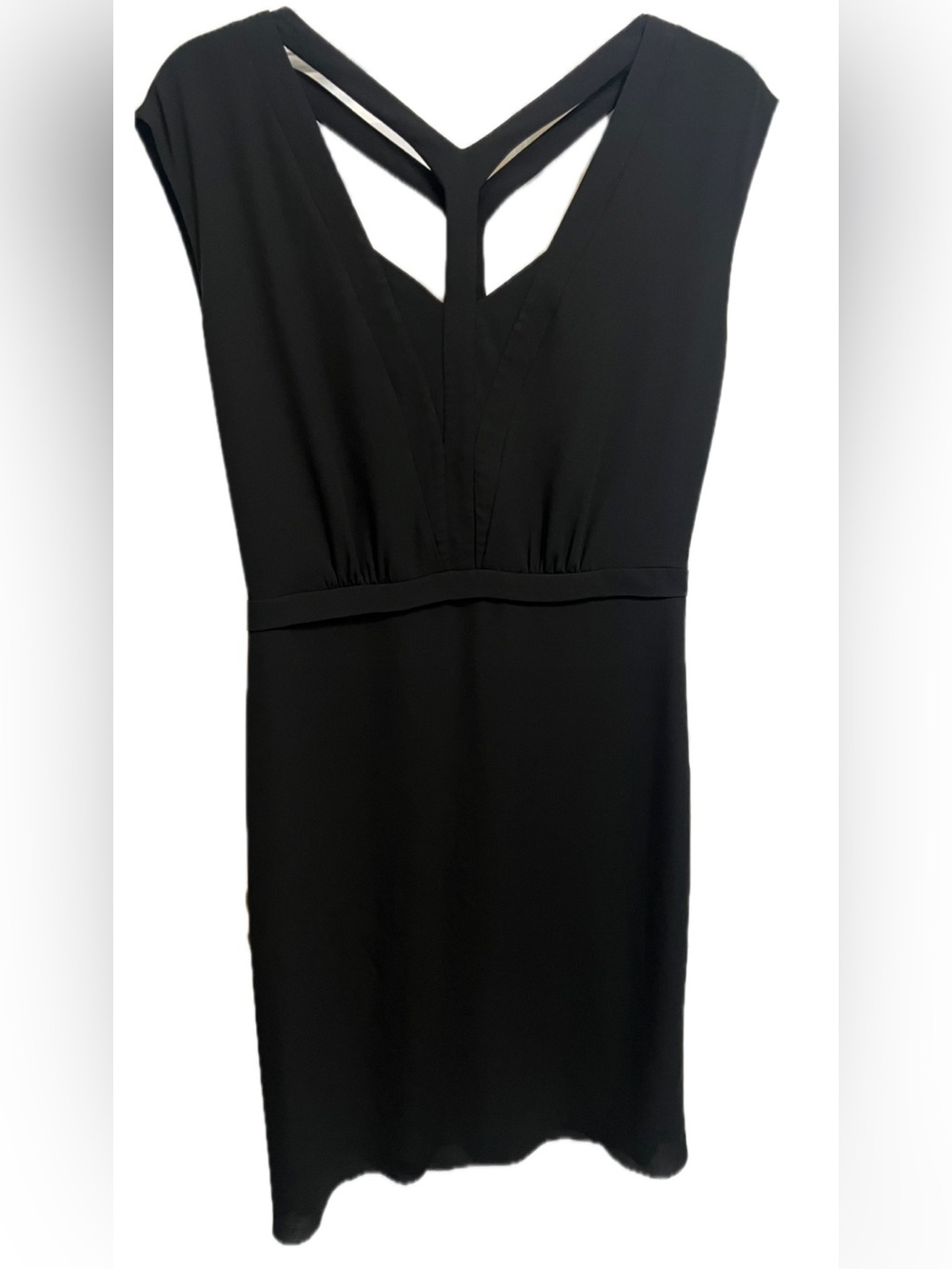 BCBGMAXAZRIA Black V-Neck Cutout Back Cocktail Dress, Size 8